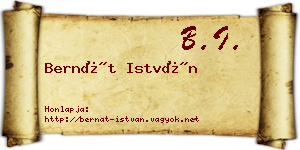 Bernát István névjegykártya