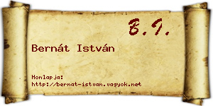 Bernát István névjegykártya